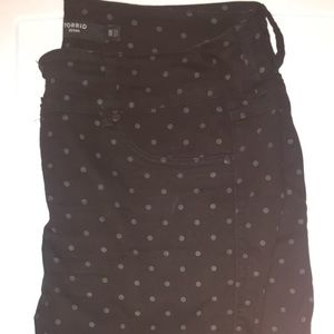 Torrid Denim Black Polka Dot Jeans, Size 18R.